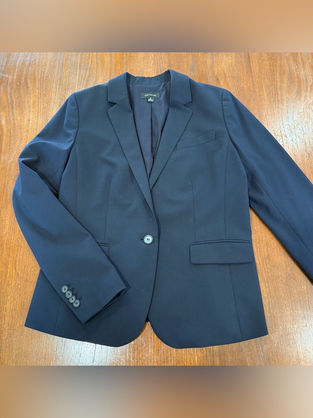 Ann Taylor Navy Single-Button Blazer